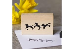 PERSONAL IMPRESSIONS Art Stamps Dancing Horses Animal Stamp,Black