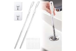 PXBSNB 2 Stück 60 cm Abflussbürste, Lang Rohrreinigungsbürste für Abwasserkanäle, Flexible Rohrreinigungsspirale, Drain Abflussreiniger Spirale, Bürsten für Küchen Badezimmer Sink