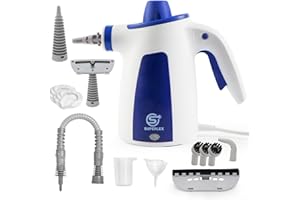 Superlex Hand Held Steam Cleaner 10-in-1 Kit, Versatile Portable Steamer 1050 Watt, Multipurpose for Cleaning Window, Kitchen, Bathroon, Bedroom, Carpet (Blue)