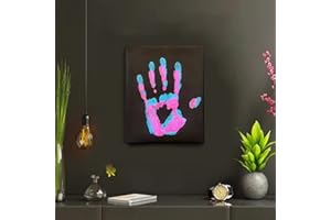 CHERRY CHEERS KIT de lienzo con huellas de manos para parejas, bebés y familias, regalo hecho a mano de momentos especiales personalizados para amantes, pinturas no tóxicas (Negro)