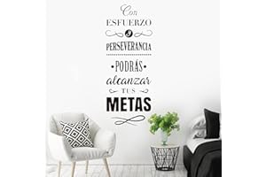 decalmile Adesivi Murali Frasi e Scritte Spagnolo ESFUERZO y PERSEVERANCIA Adesivi da Parete Citazioni Nero Decorazione Murale Camera da Letto Soggiorno Ufficio