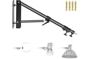 NEEWER Wandhalterung Dreieck Auslegerarm für Fotoblitz, Monolight, Softbox, Schirm, Reflektor und Ringlicht, unterstützt 145 Grad Drehung, maximale Länge 4 Fuß/125cm (schwarz)