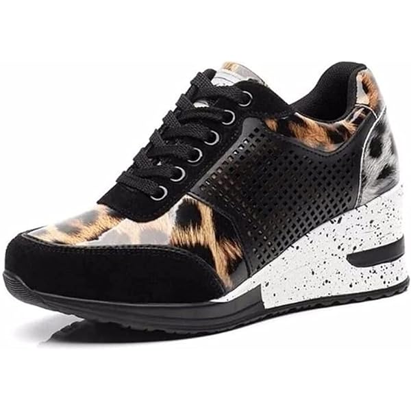 Cipriata L625 JONE Women's Lace-Up Trainers - Navy Metallic Sneakers With Wedge Heel