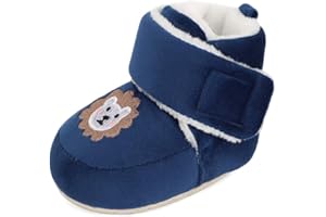 MK MATT KEELY Matt Keely Baby Boys Girls Cartoon Anti Slip Soft Sole Thick Slipper Booties Infant Crib Shoes for Toddler Crawler Winter Boots with Plush Lining