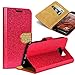 Produktbild Urcover® Bling Glitzer Samsung Galaxy S7 Edge Wallet | Handy Schutz-Hülle in Pink | Kartenfach & Standfunktion | Flip-Cover mit Magnet-Verschluss | Kunststoff Glitzer Case mit Strass-Steinen | Smartphone Zubhör Schale Etui Mobiltelefon