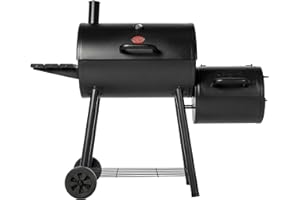 Char-Griller Smokin' Pro Charcoal Grill Offset Smoker, Black