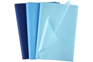 Morcheiong 60 fogli di carta velina blu, carta velina multicolore per arte, carta regalo per confezioni regalo in massa per fai da te, compleanno, matrimonio, decorazioni per feste, vacanze