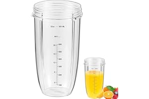 MIAOMIAO 32OZ Entsafterbecher, Becher Kompatibel mit NutriBullet Elektrischer Mixer 900W / 600W, Groß Cups Zubehör Ersatzteile