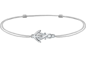 J.Endéar Cavigliera Infinito Anchor per Donna Ragazza Argento Sterling 925 Corda Gioielli Fatti A Mano Estate Spiaggia Amore Infinito Regalo Amicizia
