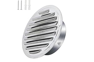 Qrity Cubiertas de Rejilla de Ventilación de Acero Inoxidable 150mm, Campana de Ventilación Exterior Redonda para Pared,Tapa para Salida de Humos, con Insectos Red, Para Ventilación de Escape