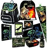 deuter ranzen dino + Dino Schultüte 6 eckig , 85 cm lang + Dinosaurier A4 Mappe + A4 GUMMIZUGMAPPE