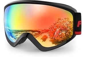 Findway Masque de Ski Protection pour Enfant 5 à 16 Ans Lunette Ski Masque Ski OTG de Garçon ou Fille Anti-UV Antibuée Compatible avec Casque pour Ski Snowboard Autres Sports Hiver