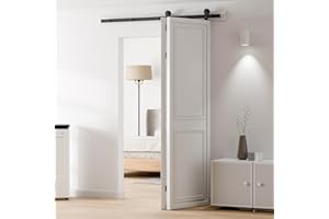 ETIASQSA 183CM/6FT Bi-Folding Sliding Barn Door Hardware Kit Heavy Duty for 2 Doors[Hardware Kit Only, No Door ]