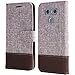 Produktbild Xifanzi Lederhülle für LG G6 Hülle Schutzhüllen Kunstleder Spleiß Farbe Braun Canvas Design Flip Case Klappetui Magnetverschluss PU Leder Schutzhülle Bookstyle Cover für LG G6