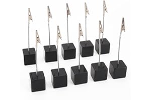 EBUYGB NUOLUX 10pcs MemoHalter Clip mit Alligator-Haken-Standplatz für Bilder-Karten-Papier Hinweis Clip (Schwarz)