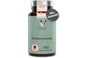 ‎BALANCED VITALITY Brennnessel Kapseln - 20:1 echter Brennnessel-Extrakt - 900 mg hochdosiert je Tagesdosis - 180 vegane Kapseln für 3 Monate - ohne Zusatzstoffe - laborgeprüft - Balanced Vitality