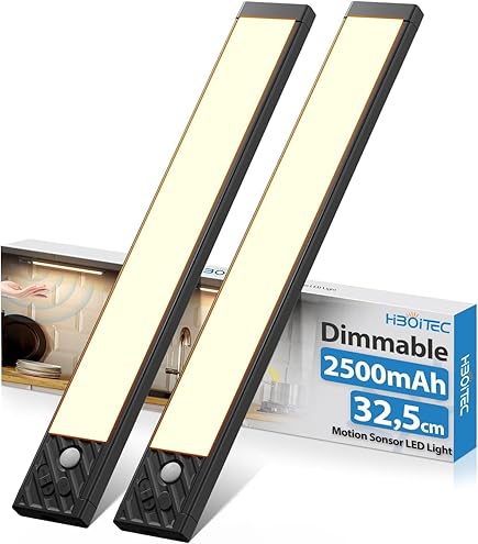 HIBOITEC Under Cabinet Kitchen Lights, 3 Color Wardrobe Lights Motion Sensor, Dimmable USB-C - View #3