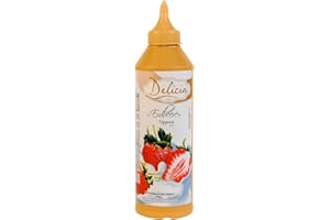 "Erdbeere" Dessertsauce | Verführerischer Topping in einer 600g - Flasche | Delicia Dessertsoße - Vielseitige Verwendung - Entfalten Sie Ihre Kreativität