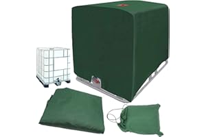 Timisea IBC Tote Cover - Sun Protective Hood for 1000L/275 Gallon Rain Water Tank (Green)