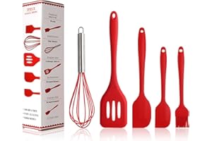 BINHAI Halloween Party Spatola di silicio Rosso Set di Utensili da Cucina - Spazzole per imbastitura Pennello per Olio per Pasticceria Frullino per Le Uova Tornitore scanalato - Utensili da Cucina