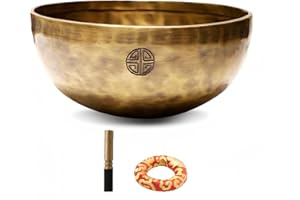 Fay Bless Juego de cuencos tibetanos hechos a mano – Cuenco de sonido de meditación nepalí de luna llena para yoga, curación de chakras, terapia de sonido, alivio del estrés, atención plena y