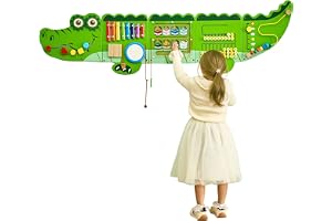 VEVOR Montessori Väggsensorpanel, 9 interaktiva aktiviteter för barn, utbildningsspel i trä för barn 3–12 år, inlärningscente