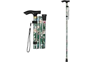 supregear Bastón Plegable, 5 Niveles de Altura Ajustable, Ligero y Portátil para Viaje, Mango en T y Pulsera, Extensible para Personas Mayores y Adultos con Discapacidad