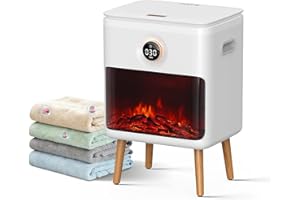 FEPPO Towel Warmer, Large Capacity Luxury Towel Warmers for Bathroom with HearthGlow Display, Rotary Timer Control & LED Countdown, Fits 2 Large Towels, Bathrobes, Blankets, Pajamas