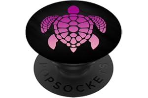 AHTURTLES STORE Sea Ocean Tortue rose magenta sur motif noir Tortues Love PopSockets PopGrip Interchangeable