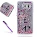 Produktbild Samsung Galaxy S7 Hülle,Samsung Galaxy S7 Case,Galaxy S7 Hülle,EMAXELERS 3D Kreative Silber Blau Liquid Fließen Flüssig Transparent Bling Hart PC Hardcase Hüllen Case Cute Rosa Herz Löwenzahn Tier Blumen Muster Serie Dynamisch Treibsand Flüssige Fließend Glitzer Shiny Glanz Sparkle Clear Hart Plastik Tasche Kristall Handytasche Hülle Etui Case Cover Für Samsung Galaxy S7,Silver Liquid-Umbrella Girl