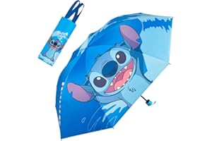 HOAQPPOY Ombrello Pieghevole Stitch, Ombrello Bambino Bambini Stitch, Ombrello Pioggia Stitch, Ombrello bambina, Ombrello Pieghevole Antivento Stitch,Ombrello Piccolo,Ombrello Antivento,Mini Ombrello Tascabile