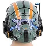 Xcoser Halloween Helm Deluxe Grün Harz Maske mit LED Spiel Cosplay Kostüm Replik für Herren Verrücktes Kleid Zubehör