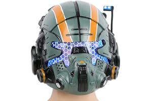XCOSER Dailygocn Titanfall 2 máscara de Jack Cooper Casco Verde Resina con Glow Ojo Helmet Green Resin Glow Eyes Mask Cosplay Carnaval colleción difraz Costume Regalo Unisex para Fans del Juego