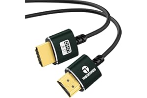 Thsucords Schlankes HDMI Kabel 0,3M, Ultraweiches und Dünnes HDMI auf HDMI Kabel, Extrem flexibel und dünn HDMI Kabel, Unterstützt High Speed 4K@60Hz, 18Gbps, 2160p 1080p