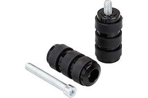 Bid4ze Lot de 2 repose-pieds en aluminium et caoutchouc pour Harley Sportster Dyna Touring Softail Noir