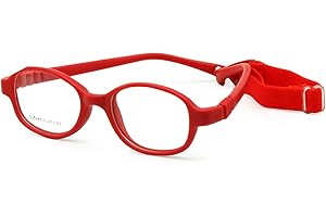 ENZODATE Occhiali per bambini montatura di dimensioni 41 non di viti ottico e sedile monoblocco per neonati con cinghia e cavo Occhiali per bambini lenti sicure per ragazzi e ragazze per età 1-2Y