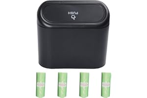 QUEERELELE Petite Poubelle Universelle pour Voiture, 1 Pièce Poubelle de Voiture avec Couvercle Poubelle de Voiture Étanche Poubelle Voiture Portiere pour La Maison, Le Bureau, La Cuisine, Voiture