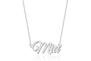 UMAGICBOX Exquisite Personalized Name Necklace|Choose from 14 Font Styles|Customizable 18K Gold Plated Stainless Steel & Sterling Silver Pendant|Unique Gift for Her