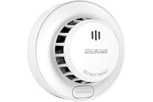 WISUALARM Smoke Alarm 10 Years Lifepan, 5 Years Battery, Smoke alarms for Home, with Replaceable Battery, Fire Alarm Test/Silence Button, Smoke Detector, 85dB, Conforms to EN14604, UKCA (1PCS)