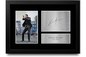 HWC Trading FR A4 Keanu Reeves John Wick Gifts Printed Signed Autograph Picture for Movie Memorabilia Fans - A4 Framed