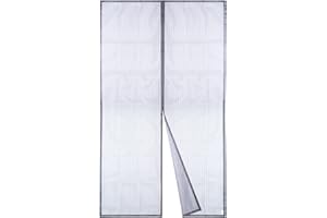 Apalus Magnetic Screen Door, Mesh Curtain, Magnetic Top-to-Bottom Seal Snaps Shuts Automatically, Keep Fresh Air in (140x240CM,Gray)