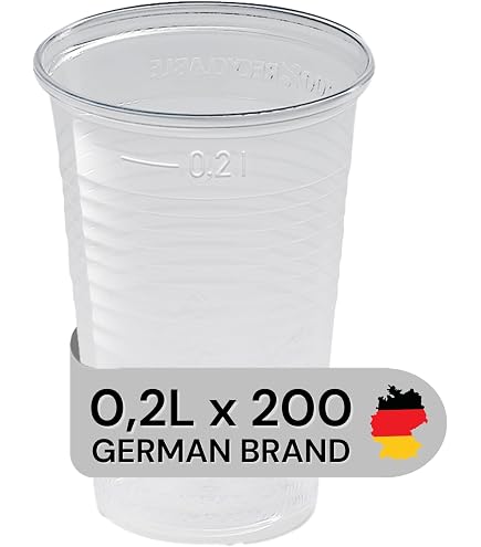 Vplus Einweg-Becher Transparent – 500 Stück, Einzeln Verpackt, 266 Ml, BPA-frei