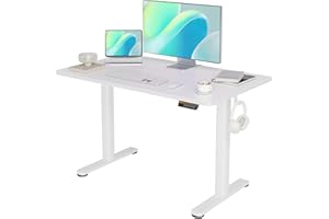 Morsut Escritorio Eléctrico de Pie 120x60 cm, Escritorio Regulable en Altura con Gestión de Cables, Escritorio de Ordenador Sit/Stand con Función de Memoria y Protección contra Colisiones, Blanco