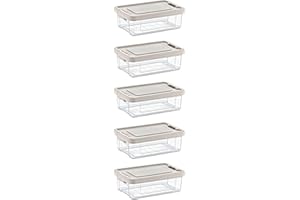 astor24 PREMIUM Aufbewahrungsboxen mit Deckel - lebensmittelecht - sicherer Verschlussclip - transparent - Robuste Qualität - XXL Set Büro, Kinderzimmer, Küche & Werkstatt (5er Set 2,5 Liter)
