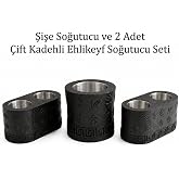 Mottopi Ehlikeyf Şişe ve 2 Adet &Ccedil;ift Kadeh Bardak Soğutucu