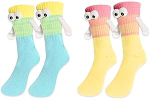 AGOGUE 2 Paar Lustige Socken mit magnetischen Händen,Perfekt für jeden Anlass wie Valentinstag,Geburtstage,Socken Magnetische Hände für Liebe und Freundschaf Geschenkidee für Familie Freunde Kollegen