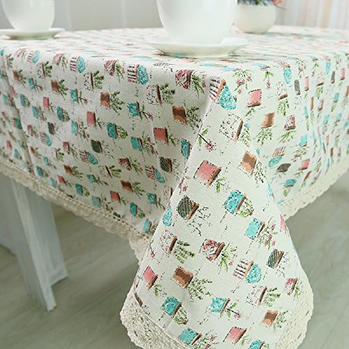 JOYBUY Korean Style Flowerpot Cotton Linen Tablecloth Decor Cover with Lace Universal Home Decor , Available In Various Sizes