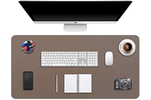 DOBAOJIA Podkładka pod Mysz Duża, Podkładka na biurko, Mata na Biurko, Biurkowy Blotter, Podkładka pod Laptopa, Podkładka do Pisani, skóra PU wodoodporna + zamszowa antypoślizgowa 90 x 43cm (Mud)