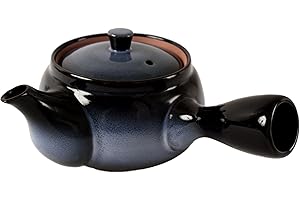 MINORIBO Mino ware Teiera giapponese in ceramica Kyusu Aurora Snowy Night Navy con infusore, prodotta in Giappone (importazione giapponese) SYK002 (blu navy)