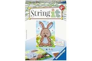 Ravensburger 18068 String it Mini Rabbit – Kreative Fadenbilder mit süßen Häschen, für Kinder ab 6 Jahren